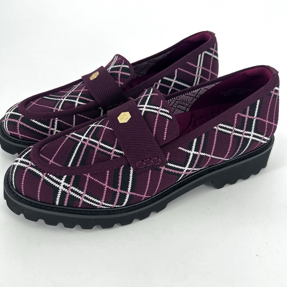 Vivaia Francesca Round-Toe Platform Chunky Heel Loafers EU 43 US 11 Burgundy